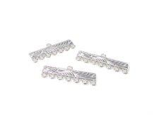 (image for) 28 x 10mm Silver Metal 7-hole w/Loop Connector, 6 connectors