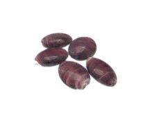 (image for) 20 x 14mm Plum Oval Lampwork Glass Bead, 5 beads