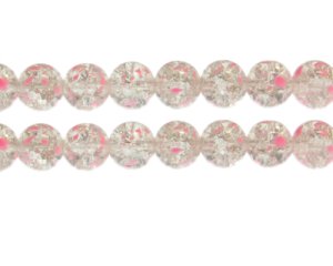 (image for) 12mm Carnation Crackle Spray Glass Bead, approx. 18 beads