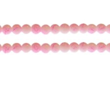 (image for) 8mm Pink Marble-Style Glass Bead, approx. 53 beads