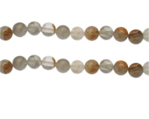 (image for) 6mm Gray/Brown/White Gemstone Bead, approx. 23 beads