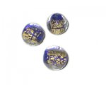 14mm Deep Blue/Gold Inside-Foil Lampwork Bead, 5 beads 14mm Deep Blue/Gold Inside-Foil Lampwork Bead, 5 beads