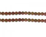 8mm Carnelian/Olive Duo-Style Glass Bead, approx. 35 beads
