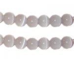 8mm Gray Round Cat's Eye Beads, approx. 15 beads