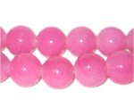 12mm Pink Jade-Style Glass Bead, approx. 18 beads