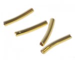 25 x 3mm Gold Brass Curved Tube - approx. 30 tubes 25 x 3mm Gold Brass Curved Tube - approx. 30 tubes