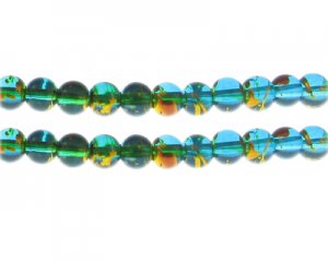 8mm Dawn Ocean Abstract Glass Bead, 35 beads