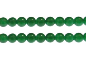 (image for) 10mm Green Gemstone-Style Glass Bead, approx. 17 beads