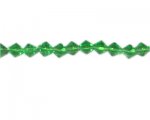 8mm Green Bi-cone Glass Bead, 2 x 12" strings 8mm Green Bi-cone Glass Bead, 2 x 12" strings