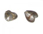 20mm Silver Foil Heart Handmade Lampwork Glass Bead, 4 beads 20mm Silver Foil Heart Handmade Lampwork Glass Bead, 4 beads