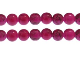 (image for) 12mm Crimson Marble-Style Glass Bead, approx. 17 beads