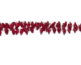 (image for) 8 x 4mm Red Side-drill Glass Disc Bead, 24" string