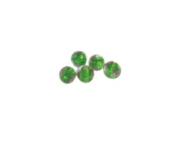 (image for) 6mm Green Floral Lampwork Glass Bead, 5 beads