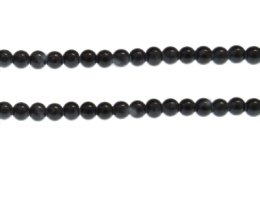 (image for) 6mm Black Marble-Style Glass Bead, approx. 45 beads