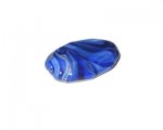 36 x 24mm Blue Oval Handmade Lampwork Glass Bead 36 x 24mm Blue Oval Handmade Lampwork Glass Bead