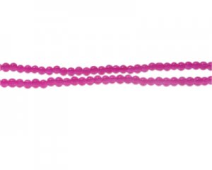 4mm Magenta Jade-Style Glass Bead, approx. 105 beads