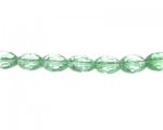10 x 8mm Pale Green Faceted Oval Glass Bead, 13" string 10 x 8mm Pale Green Faceted Oval Glass Bead, 13" string