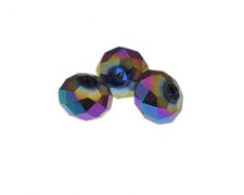 (image for) 16 x 14mm Luster Electroplated Faceted Rondelle Glass Bead, 3 beads