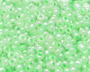 (image for) 11/0 Soft Green Ceylon Glass Seed Bead, 1oz. Bag