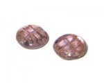 20mm Pink Stripe Flat Round Lampwork Glass Bead, 4 beads 20mm Pink Stripe Flat Round Lampwork Glass Bead, 4 beads