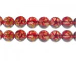 12mm Red Blossom Spray Glass Bead, approx. 14 beads 12mm Red Blossom Spray Glass Bead, approx. 14 beads