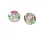 18mm Spring Floral Lampwork Glass Bead, 3 beads 18mm Spring Floral Lampwork Glass Bead, 3 beads