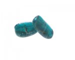 30 x 22mm Aqua Lampwork Glass Bead, 2 beads 30 x 22mm Aqua Lampwork Glass Bead, 2 beads