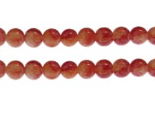 (image for) 10mm Orange Marble-Style Glass Bead, approx. 21 beads