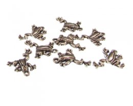 (image for) 18mm Frog Silver Metal Charm, 8 charms