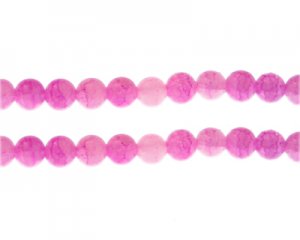8mm Rose Quartz Duo-Style Glass Bead, approx. 35 beads
