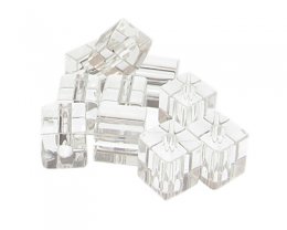 (image for) 12mm Crystal Faceted Cube Glass Bead, 8 beads