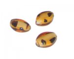 20 x 14mm Orange Dot Flat Oval Handmade Lampwork Glass Bead, 6 b 20 x 14mm Orange Dot Flat Oval Handmade Lampwork Glass Bead, 6 b