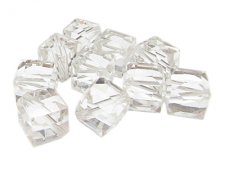 (image for) 14mm Crystal Faceted Cube Glass Bead, 10 beads, corner drill