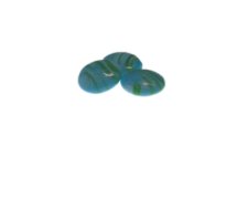 (image for) 18mm Turquoise Stripe Lampwork Glass Bead, 1 bead, NO Hole