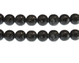 (image for) 12mm Black Spot Marble-Style Glass Bead, approx. 14 beads