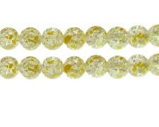 (image for) 12mm Buttercup Crackle Spray Glass Bead, approx. 18 beads