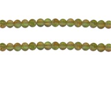 (image for) 6mm Orange/Apple Green Crackle Frosted Duo Bead, approx. 46 bead