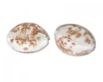 30 x 24mm White Foil Handmade Lampwork Glass Bead, 2 beads 30 x 24mm White Foil Handmade Lampwork Glass Bead, 2 beads