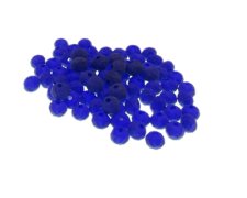 (image for) Approx. 1oz. 6mm Blue Matte Pressed Glass Beads