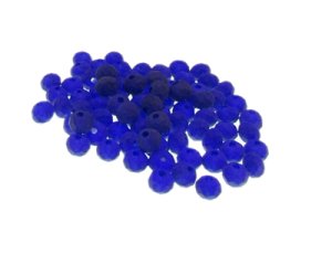 (image for) Approx. 1oz. 6mm Blue Matte Pressed Glass Beads