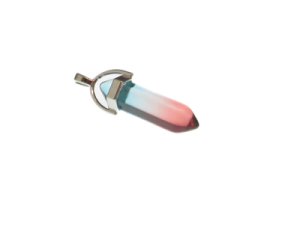 (image for) 40 x 14mm Blue to Red Glass Pendant with silver bale