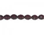 14 x 10mm Plum Faceted Oval Glass Bead, 12" string 14 x 10mm Plum Faceted Oval Glass Bead, 12" string