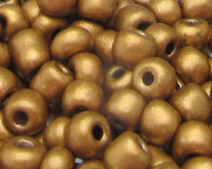 (image for) 6/0 Deep Gold Metallic Glass Seed Bead, 1oz. Bag