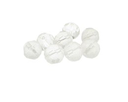 (image for) 12mm Crystal/Matte Faceted Glass Bead, 8 beads