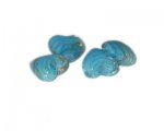 20mm Turquoise Heart Foil Lampwork Bead, 4 beads 20mm Turquoise Heart Foil Lampwork Bead, 4 beads