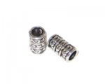 14 x 8mm Silver Etched Metal Spacer Tube, 6 beads 14 x 8mm Silver Etched Metal Spacer Tube, 6 beads