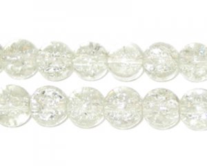 (image for) 8mm Crystal Round Crackle Glass Bead, approx. 55 beads