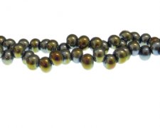 (image for) 8 x 6mm Gold/Silver Electroplated Drop Glass Bead, 20" string