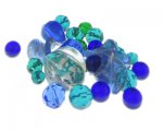 Approx. 1.5 - 2oz. Elegant Blue Glass Bead Mix Approx. 1.5 - 2oz. Elegant Blue Glass Bead Mix