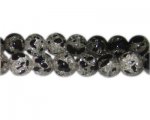 12mm Iris Crackle Spray Glass Bead, approx. 18 beads